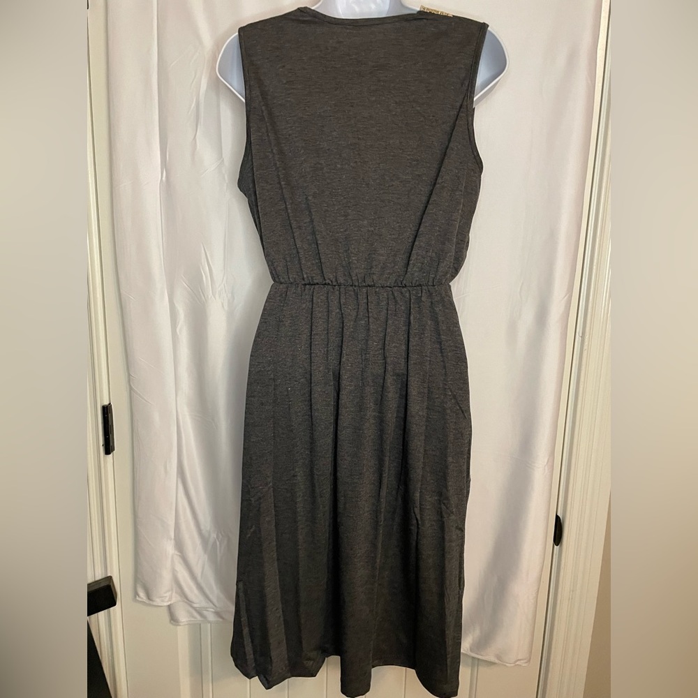 Women’s gray midi dress w/pockets size M NEW - Picture 4 of 6